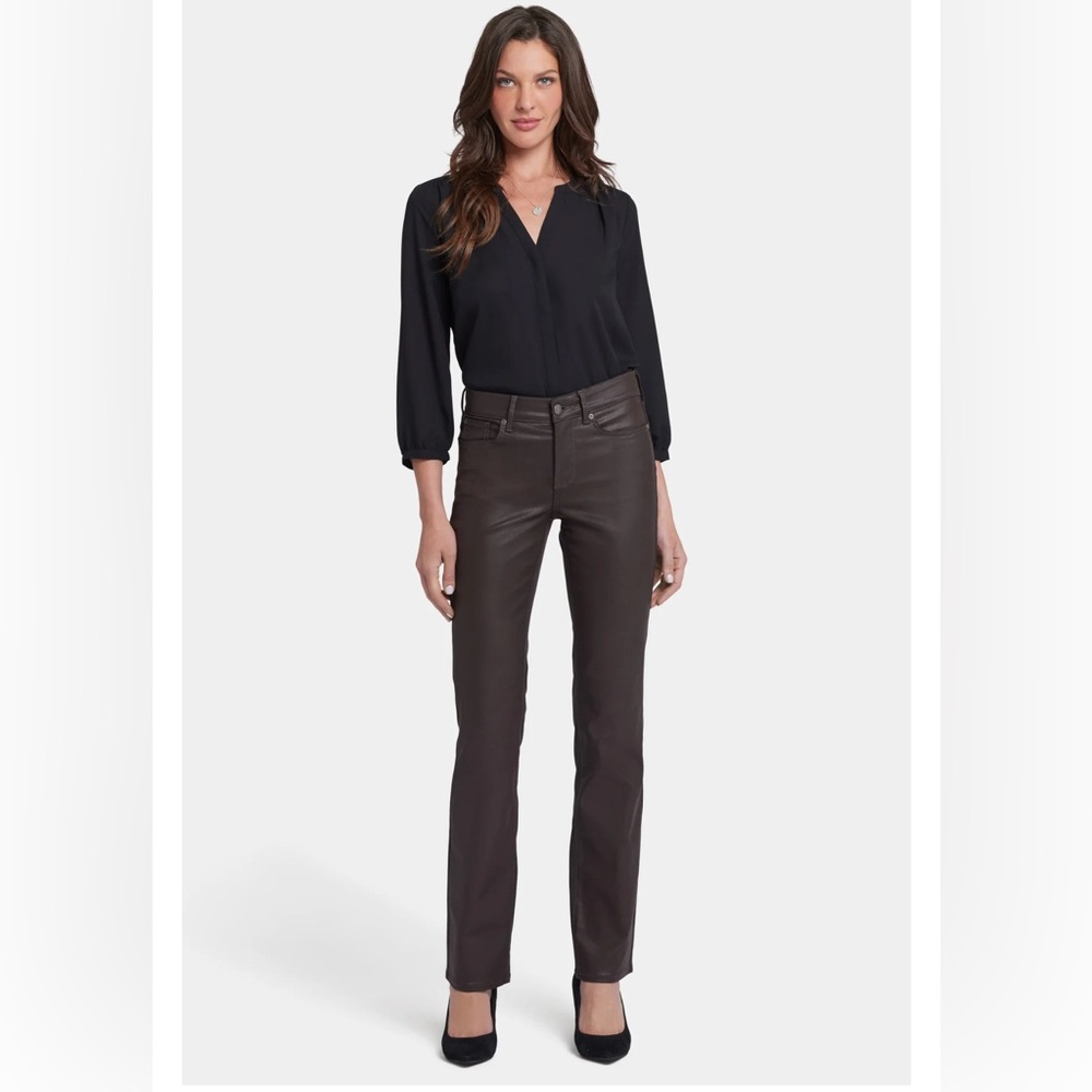 NWT Womens NYDJ Marilyn Straight Coffee Pants Jeans sz 18